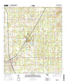 Newberry Florida Current topographic map, 1:24000 scale, 7.5 X 7.5 Minute, Year 2015