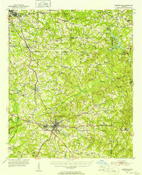 Barnesville Georgia Historical topographic map, 1:62500 scale, 15 X 15 Minute, Year 1951