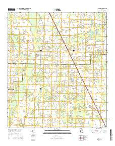 Boykin Georgia Current topographic map, 1:24000 scale, 7.5 X 7.5 Minute, Year 2014