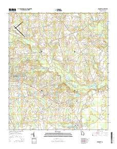 Brooklet Georgia Current topographic map, 1:24000 scale, 7.5 X 7.5 Minute, Year 2014