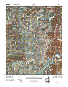 Cartersville Georgia Historical topographic map, 1:24000 scale, 7.5 X 7.5 Minute, Year 2011