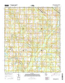 Chickasawhatchee Georgia Current topographic map, 1:24000 scale, 7.5 X 7.5 Minute, Year 2014