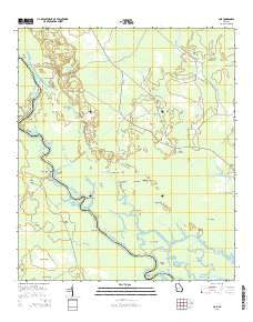 Cox Georgia Current topographic map, 1:24000 scale, 7.5 X 7.5 Minute, Year 2014