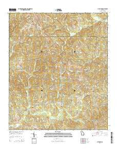 Culloden Georgia Current topographic map, 1:24000 scale, 7.5 X 7.5 Minute, Year 2014