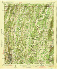 Dalton Georgia Historical topographic map, 1:62500 scale, 15 X 15 Minute, Year 1943