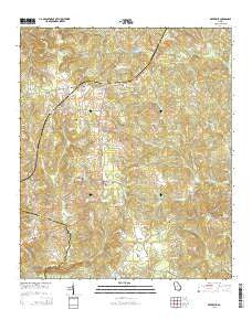 Devereux Georgia Current topographic map, 1:24000 scale, 7.5 X 7.5 Minute, Year 2014