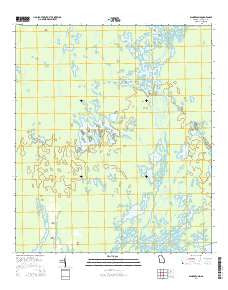 Dinner Pond Georgia Current topographic map, 1:24000 scale, 7.5 X 7.5 Minute, Year 2014