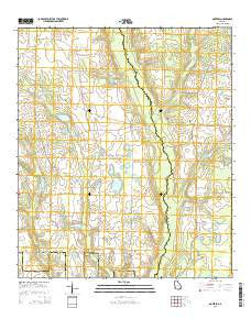 Doverel Georgia Current topographic map, 1:24000 scale, 7.5 X 7.5 Minute, Year 2014