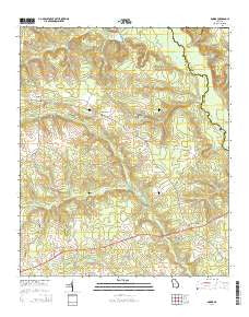 Downs Georgia Current topographic map, 1:24000 scale, 7.5 X 7.5 Minute, Year 2014