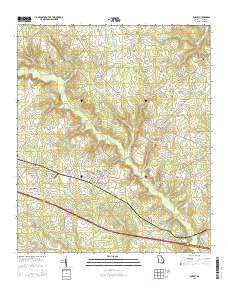 Dudley Georgia Current topographic map, 1:24000 scale, 7.5 X 7.5 Minute, Year 2014