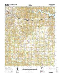 Elberton East Georgia Current topographic map, 1:24000 scale, 7.5 X 7.5 Minute, Year 2014