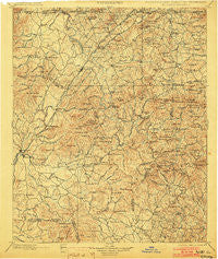 Ellijay Georgia Historical topographic map, 1:125000 scale, 30 X 30 Minute, Year 1898