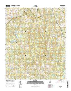 Farrar Georgia Current topographic map, 1:24000 scale, 7.5 X 7.5 Minute, Year 2014