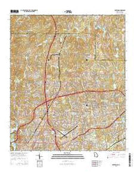 Fortson Georgia Current topographic map, 1:24000 scale, 7.5 X 7.5 Minute, Year 2014