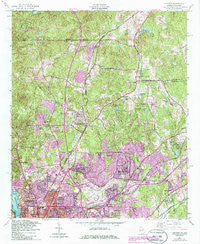 Fortson Georgia Historical topographic map, 1:24000 scale, 7.5 X 7.5 Minute, Year 1955