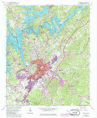 Gainesville Georgia Historical topographic map, 1:24000 scale, 7.5 X 7.5 Minute, Year 1964