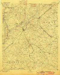Gainesville Georgia Historical topographic map, 1:125000 scale, 30 X 30 Minute, Year 1891
