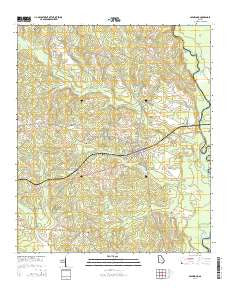 Glenwood Georgia Current topographic map, 1:24000 scale, 7.5 X 7.5 Minute, Year 2014