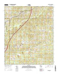 Grantville Georgia Current topographic map, 1:24000 scale, 7.5 X 7.5 Minute, Year 2014