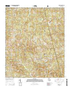 Haddock Georgia Current topographic map, 1:24000 scale, 7.5 X 7.5 Minute, Year 2014