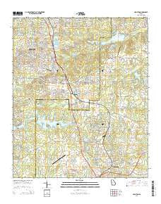 Hampton Georgia Current topographic map, 1:24000 scale, 7.5 X 7.5 Minute, Year 2014