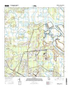 Harrietts Bluff Georgia Current topographic map, 1:24000 scale, 7.5 X 7.5 Minute, Year 2014