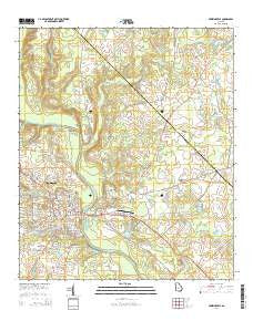 Hawkinsville Georgia Current topographic map, 1:24000 scale, 7.5 X 7.5 Minute, Year 2014