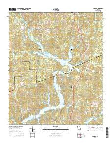 Hillcrest Georgia Current topographic map, 1:24000 scale, 7.5 X 7.5 Minute, Year 2014