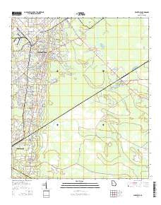 Hinesville Georgia Current topographic map, 1:24000 scale, 7.5 X 7.5 Minute, Year 2014