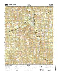 Jewell Georgia Current topographic map, 1:24000 scale, 7.5 X 7.5 Minute, Year 2014