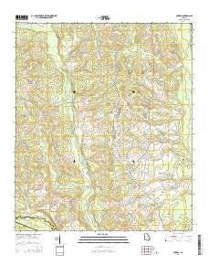 Jordan Georgia Current topographic map, 1:24000 scale, 7.5 X 7.5 Minute, Year 2014