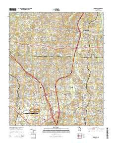Kennesaw Georgia Current topographic map, 1:24000 scale, 7.5 X 7.5 Minute, Year 2014
