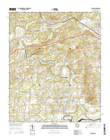Kingston Georgia Current topographic map, 1:24000 scale, 7.5 X 7.5 Minute, Year 2014