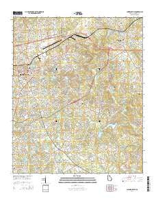 Lawrenceville Georgia Current topographic map, 1:24000 scale, 7.5 X 7.5 Minute, Year 2014