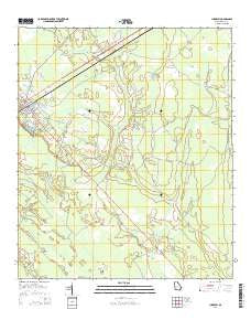 Ludowici Georgia Current topographic map, 1:24000 scale, 7.5 X 7.5 Minute, Year 2014
