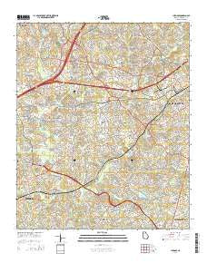 Luxomni Georgia Current topographic map, 1:24000 scale, 7.5 X 7.5 Minute, Year 2014