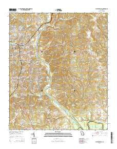 Milledgeville Georgia Current topographic map, 1:24000 scale, 7.5 X 7.5 Minute, Year 2014
