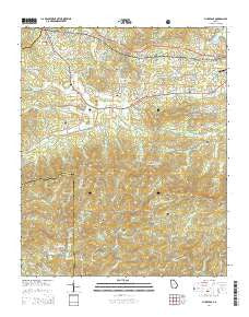Mulky Gap Georgia Current topographic map, 1:24000 scale, 7.5 X 7.5 Minute, Year 2014