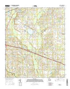 Nevils Georgia Current topographic map, 1:24000 scale, 7.5 X 7.5 Minute, Year 2014