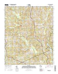 Nicholson Georgia Current topographic map, 1:24000 scale, 7.5 X 7.5 Minute, Year 2014