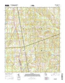 Perkins Georgia Current topographic map, 1:24000 scale, 7.5 X 7.5 Minute, Year 2014