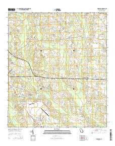 Pineboro Georgia Current topographic map, 1:24000 scale, 7.5 X 7.5 Minute, Year 2014