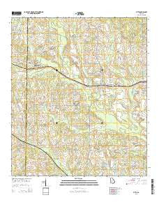 Pitts Georgia Current topographic map, 1:24000 scale, 7.5 X 7.5 Minute, Year 2014