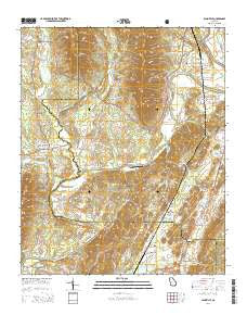 Plainville Georgia Current topographic map, 1:24000 scale, 7.5 X 7.5 Minute, Year 2014