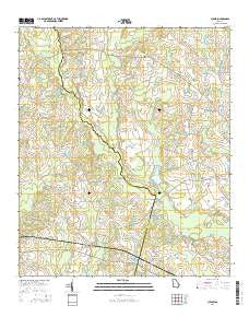 Pulaski Georgia Current topographic map, 1:24000 scale, 7.5 X 7.5 Minute, Year 2014