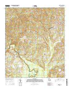 Roberta Georgia Current topographic map, 1:24000 scale, 7.5 X 7.5 Minute, Year 2014