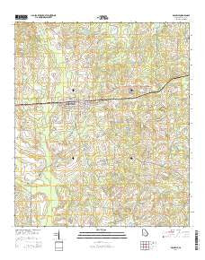 Rochelle Georgia Current topographic map, 1:24000 scale, 7.5 X 7.5 Minute, Year 2014