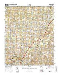 Roswell Georgia Current topographic map, 1:24000 scale, 7.5 X 7.5 Minute, Year 2014