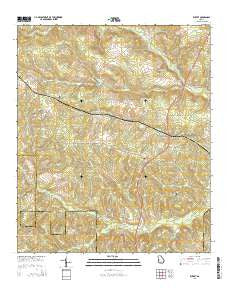 Rupert Georgia Current topographic map, 1:24000 scale, 7.5 X 7.5 Minute, Year 2014