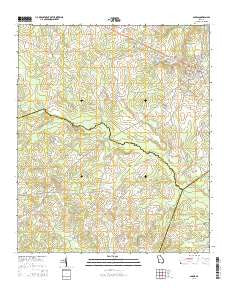 Sardis Georgia Current topographic map, 1:24000 scale, 7.5 X 7.5 Minute, Year 2014